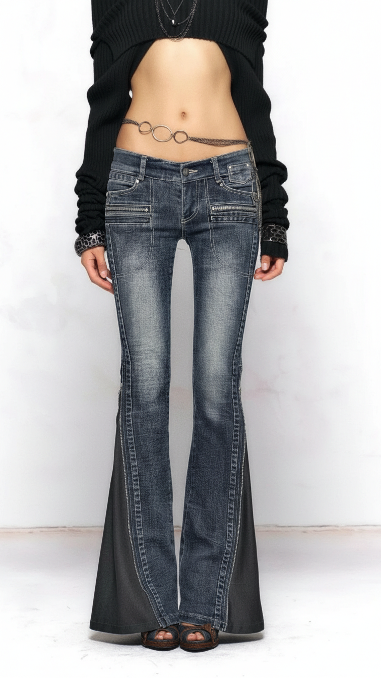 RetroZip Flared Jeans