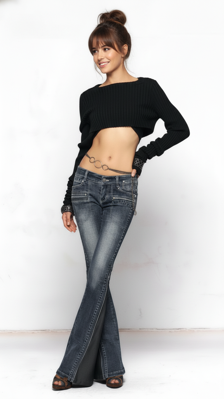 RetroZip Flared Jeans